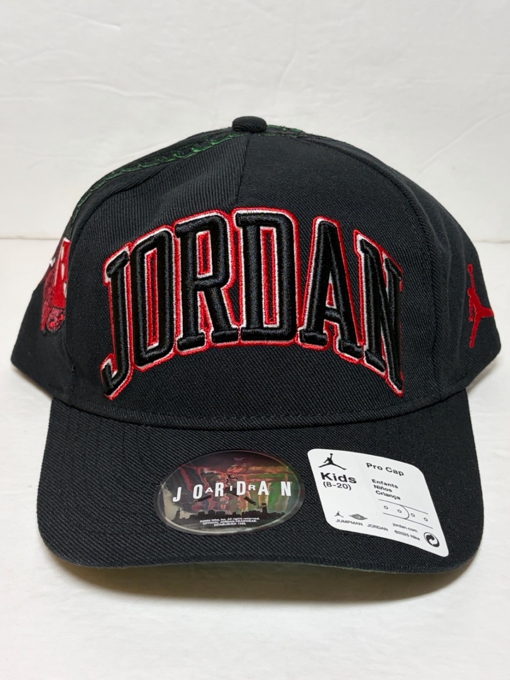 Jordan Jumpman Youth SnapBack Pro Cap Curved Brim Embroidered Black Red NWT